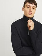 Jack&Jones Pánsky sveter JJEPERFECT Structure Fit 12257773 Black (Veľkosť M)