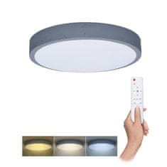 Solight Solight LED osvetlenie s diaľkovým ovládačom Grey, 48W, 3360lm, 38cm, zmena chromatičnosti, stmievateľné WO8001