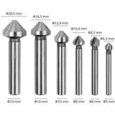 DREL vrtáky fazule prehlbovače kov 6,3-20,5mm hss