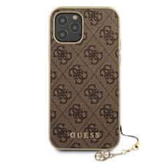 Guess Kolekcia Guess 4G Charms - puzdro na iPhone 12 / iPhone 12 Pro (hnedé)