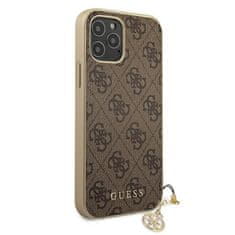 Guess Kolekcia Guess 4G Charms - puzdro na iPhone 12 / iPhone 12 Pro (hnedé)