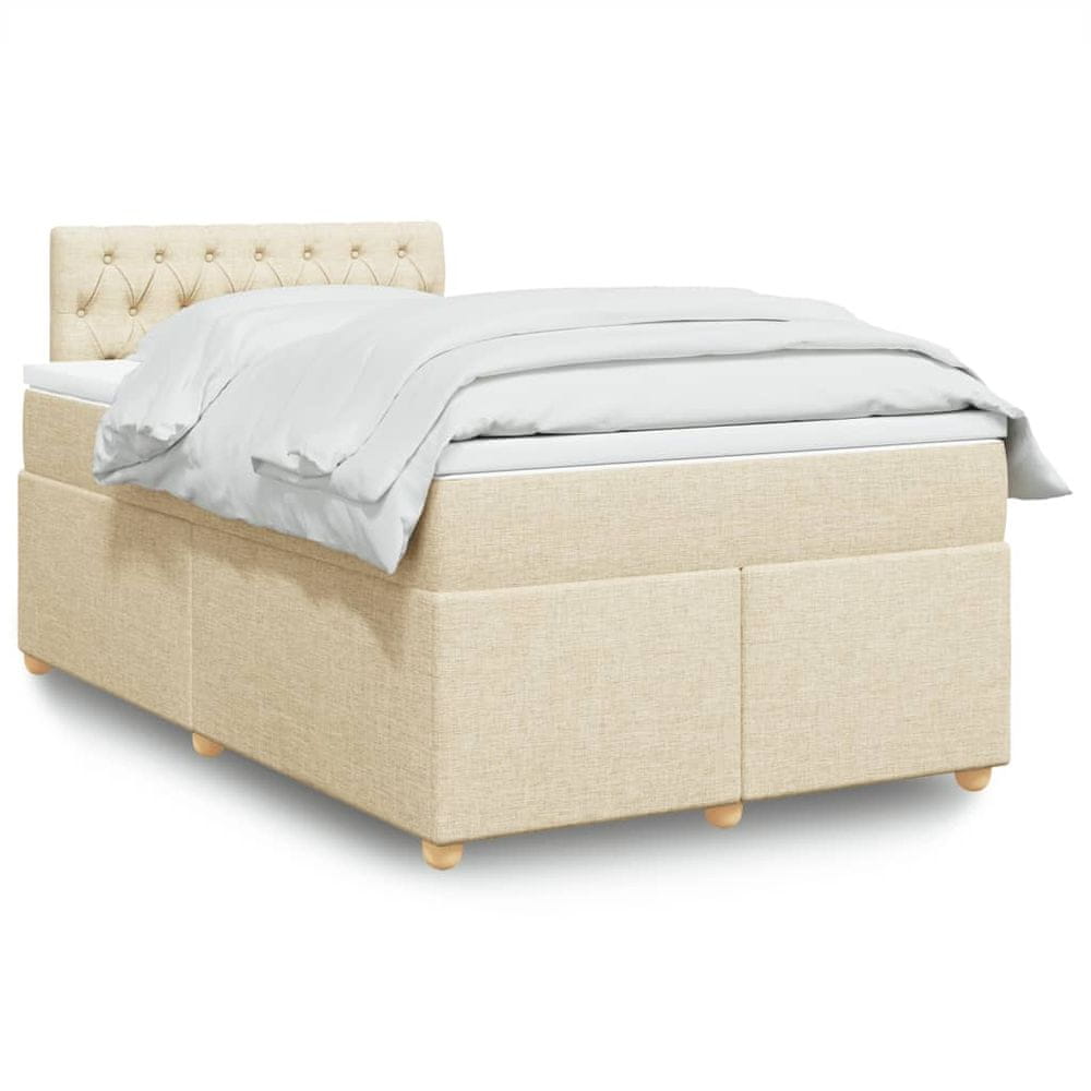 Petromila vidaXL Boxspring posteľ s matracom krémová 120x190 cm látka