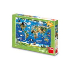 Dino Toys MAPA ZVIERAT 100 XL Puzzle