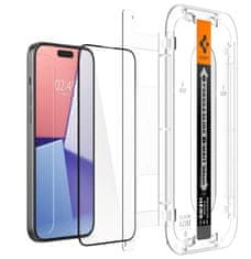 Spigen Spigen ochranné sklo tR EZ Fit pro Apple iPhone 15 Pro, 2ks, černá