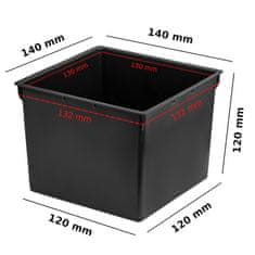 botle Vymeniteľná štvorcová vložka 14x14 cm čierna 2 L pre hrnce Prosperplast H 26,5 cm