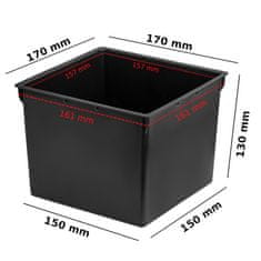 botle Vymeniteľná štvorcová vložka 17x17 cm čierna 3 L pre hrnce Prosperplast H 32,5 cm