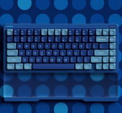 NuPhy Halo75 V2 Bezdrôtová Mechanická Klávesnica QMK/VIA, Bluetooth & 2.4 GHz - Blue Lagoon, Gateron Raspberry