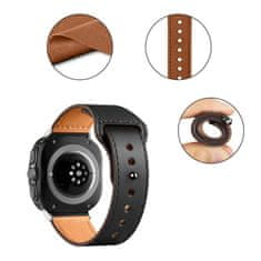 Tech-protect Leatherfit remienok na Samsung Galaxy Watch Ultra 47mm, black