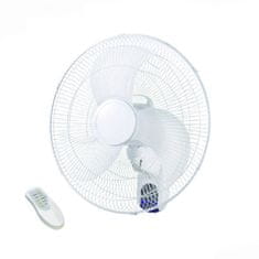 ACA ACA Lighting nástenný ventilátor, diaľkové ovládanie, časovač, biela, 45cm, AC 50W FANWPW40R