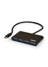 Port Designs PORT CONNECT USB-C HUB, 4x USB 3.0, čierny