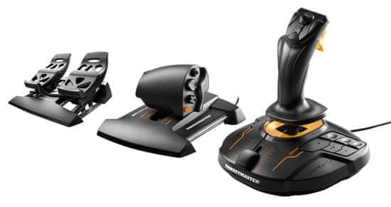 Thrustmaster Joystick T16000 FLIGHT PACK + plynový pedál + pedálová sada, pre PC