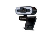 VERBATIM USB webkamera s mikrofónom a osvetlením AWC-02 Full HD 1080p s automat. ostrením,čierna