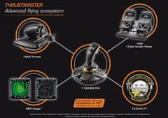 Thrustmaster Joystick T16000 FLIGHT PACK + plynový pedál + pedálová sada, pre PC