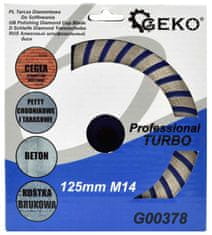 GEKO Brúsny diamantový kotúč 125 x 22 mm TURBO so závitom M14 Turbo