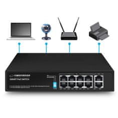 Esperanza POE Switch ESPERANZA ENS108 Matrix 8POE+2 UPLINK PORT 10/100/1000Mb