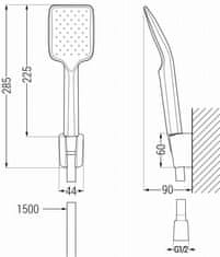 Mexen R62 royo vaňová batéria so sprchou set, čierna (7223R62-70)