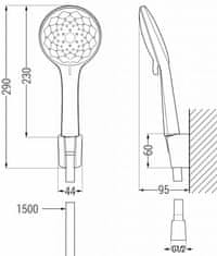 Mexen Saber r74 set umývadlové a vaňové batérie s príslušenstvom, čierna (72103R74-70)