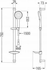 Mexen Saber db74 set umývadlové a sprchové batérie s príslušenstvom, čierna (72104DB74-70)