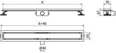 Mexen Flat m33 odtokový žľab 50, chróm (1033050-15)