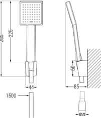 Mexen R45 royo vaňová batéria so sprchovou súpravou, chróm (7223R45-00)