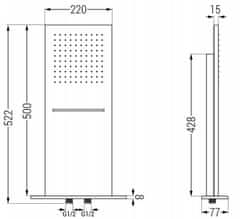 Mexen Vodopád hlavová sprcha slim 50x22 cm čierna (79190-70)