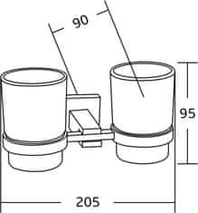 Mexen Vane dvojitý držiak poháre čierna (7020952-70)