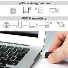 Qoltec Wireless Ultra High Speed Mini WiFi Adapter Standard AC | BT 4.0 USB | 600Mbps