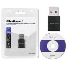 Qoltec Wireless Ultra High Speed Mini WiFi Adapter Standard AC | BT 4.0 USB | 600Mbps