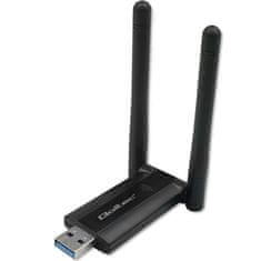 Qoltec Vysokorýchlostný bezdrôtový USB DUAL Wi-Fi adaptér Qoltec 2 x 2dBi | Standard AC | USB 3.0 | 1200Mbps