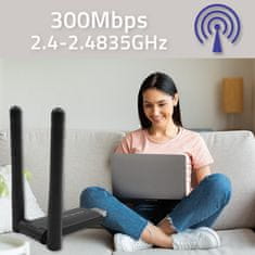 Qoltec Vysokorýchlostný bezdrôtový USB DUAL Wi-Fi adaptér Qoltec 2 x 2dBi | Standard AC | USB 3.0 | 1200Mbps