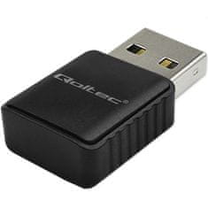 Qoltec Wireless Ultrafast DUAL mini WiFi adaptér 2 x 2dBi | Standard AC | USB 3.0 | 1300Mbps