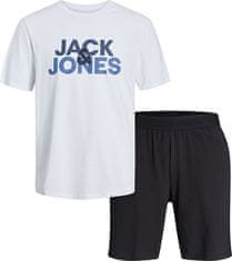 Jack&Jones Pánske pyžamo JACULA Standard Fit 12255000 White/Shorts Bia (Veľkosť L)