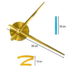 Ikonka Nálepka nástenné hodiny 1 číslica 100-120 cm zlaté ručičky