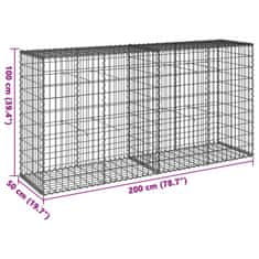 Petromila vidaXL Gabiónový kôš s krytom 200x50x100 cm pozinkované železo