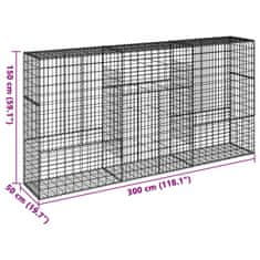 Petromila vidaXL Gabiónový kôš s krytom 300x50x150 cm pozinkované železo