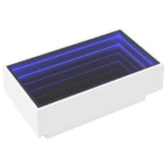 Vidaxl Konferenčný stolík s LED biely 90x50x30 cm kompozitné drevo