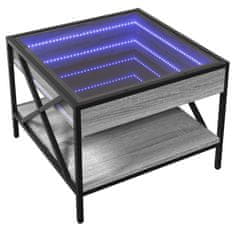 Vidaxl Konferenčný stolík s nekonečnými LED sivý sonoma 50x50x38 cm