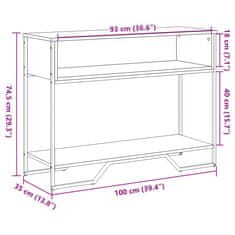 Petromila vidaXL Konzolový stolík sivý sonoma 100x35x74,5 cm kompozitné drevo