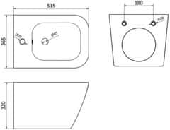 Mexen Závesný bidet Mexen Madox, matná čierna - 35155170 - MEXEN