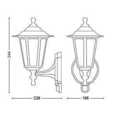 Philips Philips PEKING SVIETIDLO VONKAJŠIE NÁSTENNÉ s čidlom E27 max. 60W, IP44, čierna