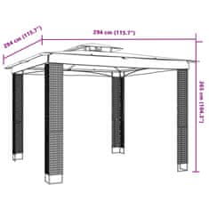 Vidaxl Altánok s dvojitou strechou, krémový 2,94x2,94 m, oceľ