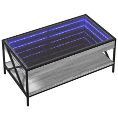 Vidaxl Konferenčný stolík s nekonečnými LED sivý sonoma 90x50x38 cm