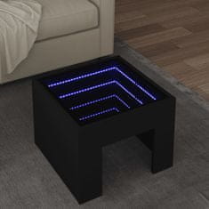 shumee vidaXL Nočný stolík s nekonečnými LED čierny 40x40x30 cm