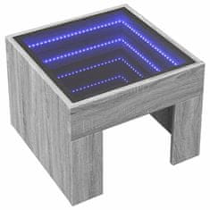 Vidaxl Konferenčný stolík s nekonečnými LED sivý sonoma 40x40x30 cm