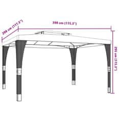 Vidaxl Altánok s dvojitou strechou antracitový 3,98x2,98 m oceľ