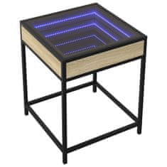 Vidaxl Konferenčný stolík s nekonečnými LED dub sonoma 40x40x51 cm