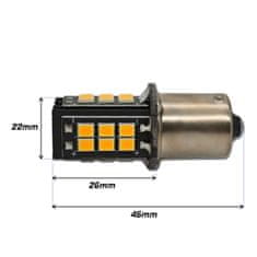 motoLEDy LED PY21W žiarovka BAU15S 12V CANBUS oranžová