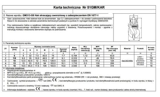 shumee HÁK skracujúci čap S ZABEZPEČENÍM 7/8MM G8 WLL2T