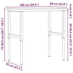 Vidaxl Pracovný stôl 100x60x(73-99,5) cm masívna akácia obdĺžnik