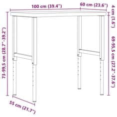 Vidaxl Pracovný stôl 100x(55-60)x(73-99,5) cm masívny buk